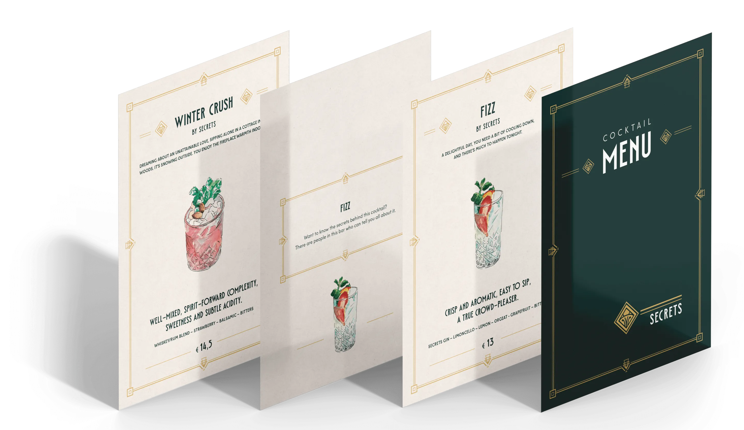 Artistieke menukaarten